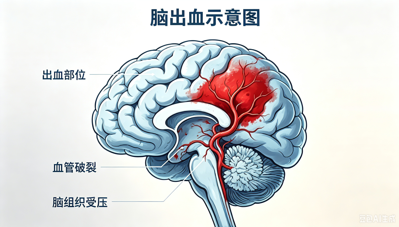 脑出血示意图